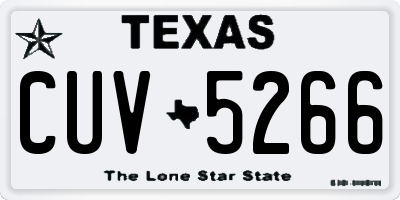 TX license plate CUV5266