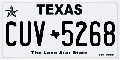 TX license plate CUV5268