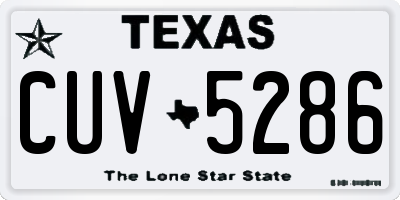 TX license plate CUV5286