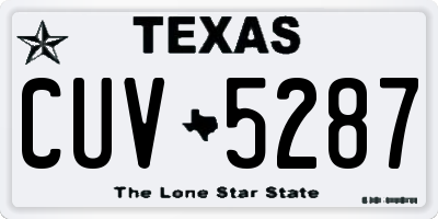 TX license plate CUV5287