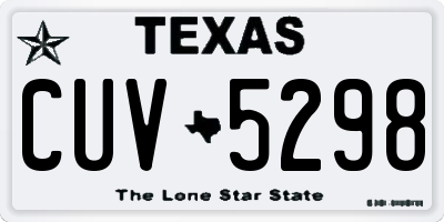 TX license plate CUV5298