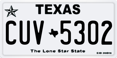 TX license plate CUV5302
