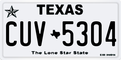 TX license plate CUV5304