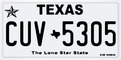 TX license plate CUV5305