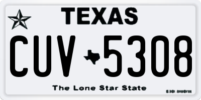 TX license plate CUV5308