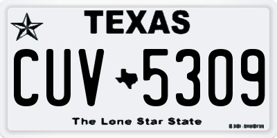 TX license plate CUV5309