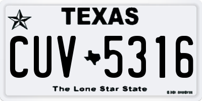 TX license plate CUV5316