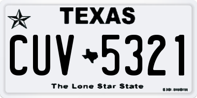 TX license plate CUV5321
