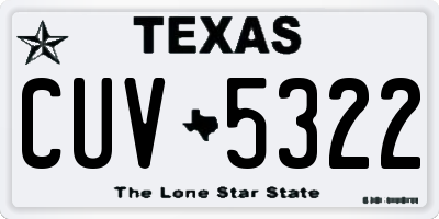 TX license plate CUV5322
