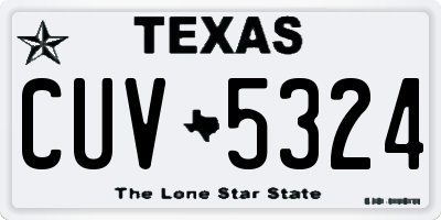 TX license plate CUV5324