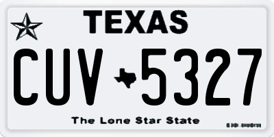 TX license plate CUV5327