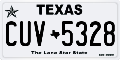 TX license plate CUV5328