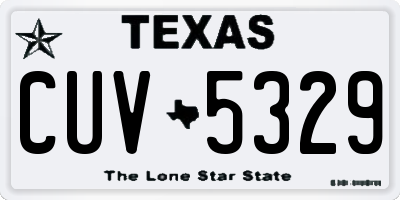 TX license plate CUV5329