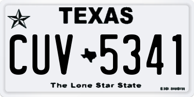 TX license plate CUV5341