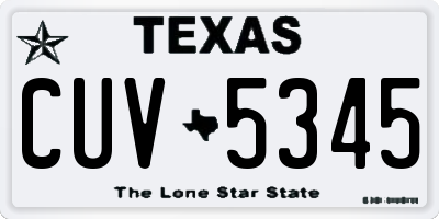 TX license plate CUV5345