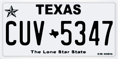 TX license plate CUV5347