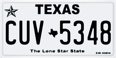 TX license plate CUV5348