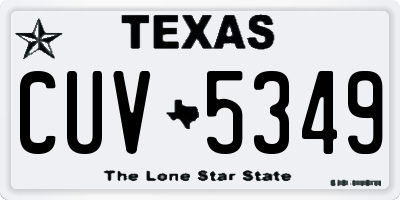 TX license plate CUV5349