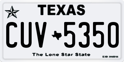 TX license plate CUV5350