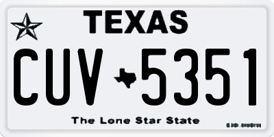 TX license plate CUV5351