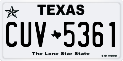 TX license plate CUV5361