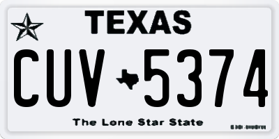 TX license plate CUV5374