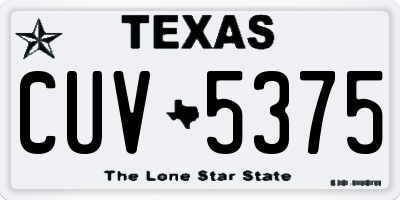 TX license plate CUV5375