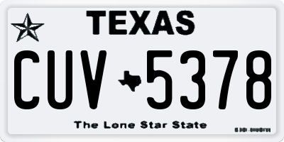 TX license plate CUV5378