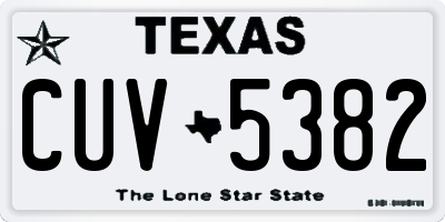 TX license plate CUV5382