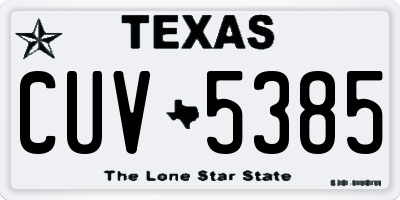 TX license plate CUV5385