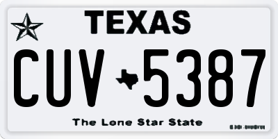 TX license plate CUV5387