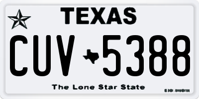 TX license plate CUV5388