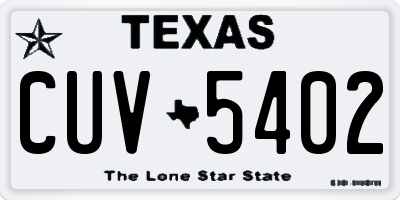TX license plate CUV5402