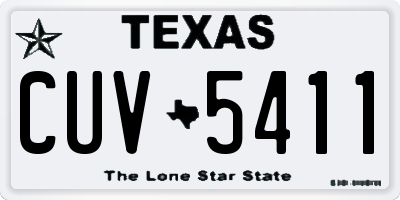 TX license plate CUV5411