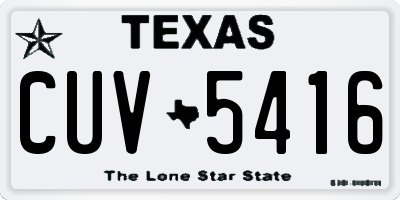 TX license plate CUV5416