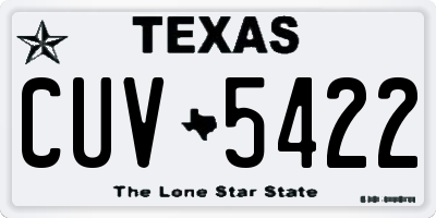 TX license plate CUV5422