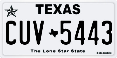 TX license plate CUV5443
