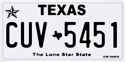 TX license plate CUV5451