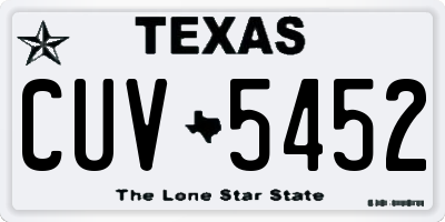 TX license plate CUV5452