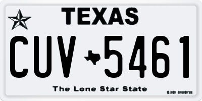 TX license plate CUV5461