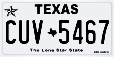 TX license plate CUV5467