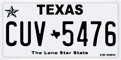 TX license plate CUV5476