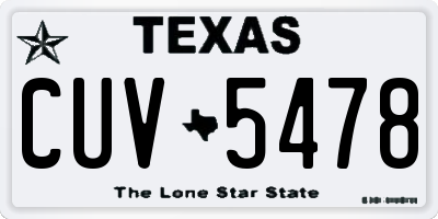 TX license plate CUV5478