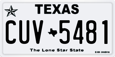 TX license plate CUV5481