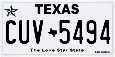 TX license plate CUV5494