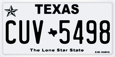 TX license plate CUV5498