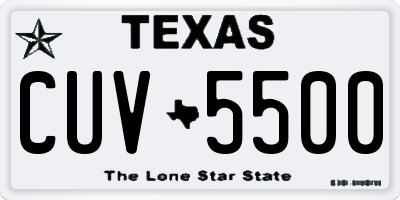 TX license plate CUV5500
