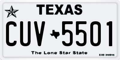 TX license plate CUV5501