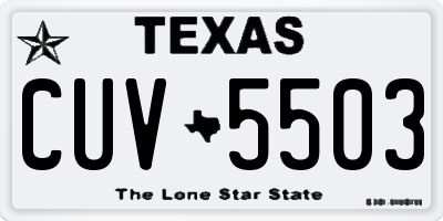 TX license plate CUV5503