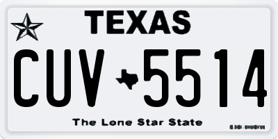 TX license plate CUV5514